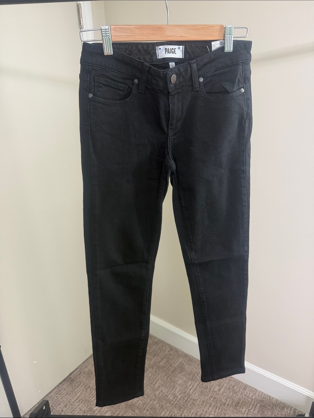 PAIGE Black Skinny Jeans — Stretch Slim Fit